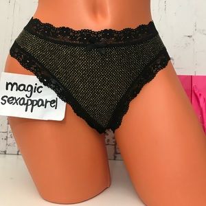 VS S XL VERY SEXY GLITTER SHINE THONG PANTY